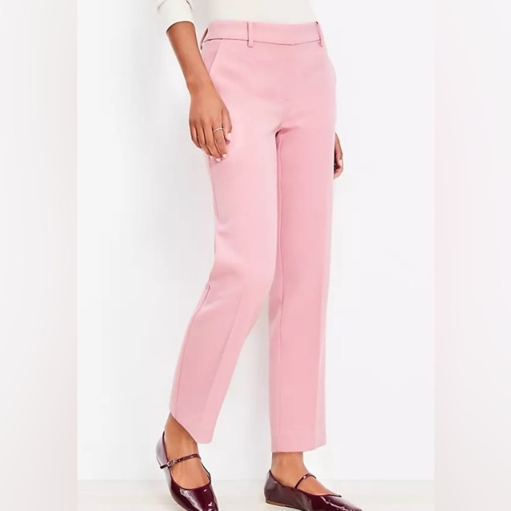 Loft Riviera Slim Ankle Pants Blush Pink Size 4